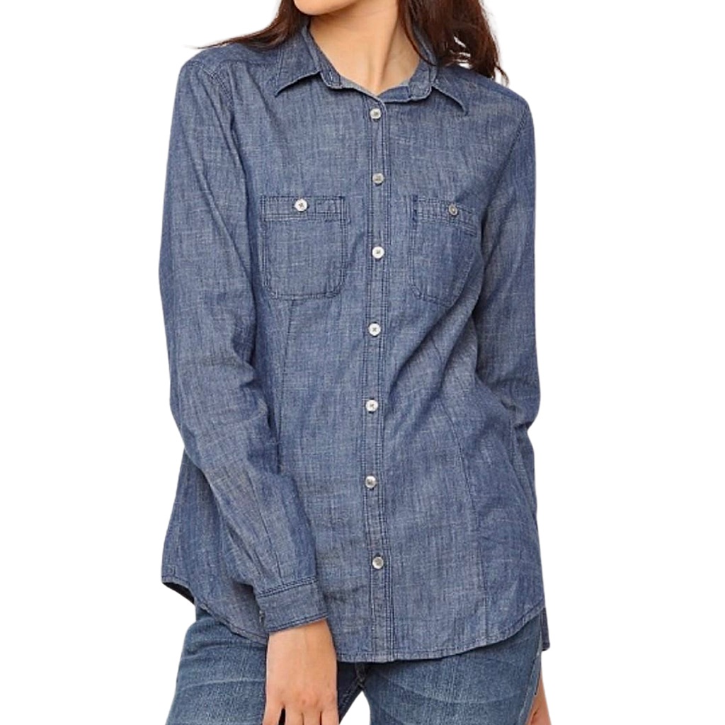 Loft The Softened Shirt Button Down Chambray Shirt